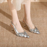 Minority High Heels Silver Baotou Sandals 2024 New Spring And Summer Slippers Fairy