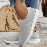 Knitting Flats Shoes for Women 2023 Autumn Comfortable Slip On Casual Shoes Woman Breathable Soft Sole Tennis