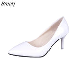 New Fashion High Heels Women Pumps Thin Heel Classic White Red Nede Beige Sexy Prom Wedding Shoes Blue Red