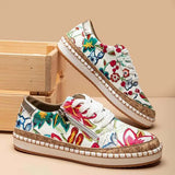 Women Sneakers Fashion Lady Vulcanized Shoes Floral Printed Lace Up Female Flat Shoes Women Loafers Non Slip Casual Shoes