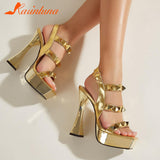 Decor Platform Heels Sandals Summer 2023 Hot Sale Thick High Heeled Sexy Women Sandals Simply Elegant Ladies