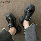 Student Shoes Girl Lolita Shoes Vintage PU Leather Platform Mary Janes Shoes Womens Japanese Style JK Uniform