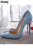 Color Women Pumps 12cm High Heels Shoes Nude Pointed Toe Sexy Stiletto Ladies 10cm 8cm plus size QKOU005