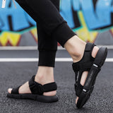 Men shoes Gladiator Men's Sandals Roman Men Shoes Summer Flip Flops Gray Black Flat Sandals Large Size