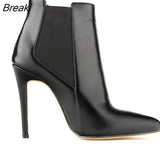 Women Elastic Ankle Boots Square High Heels Female Pointed Toe Solid Color Short Boot Ladies Casual Fashion