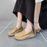 Footwear Low Leather High on Platform Shoes for Women Loafers White Casual Daily Routine Autumn Offer Korean Fashion