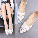Women Shoes 2022 Hollow Flats Sandals Soft Ballet Shoes Female Fashion Casual PU Flats Slip on Breathable Comfort Ladies