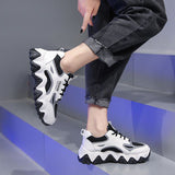 2023 Spring Reflective Platform Sneakers Women Shoes Korean Lace Up Chunky Sneakers Mixed Color Women's Vulcanize