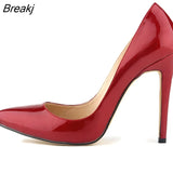 New Women's Pumps Sexy Pointed Toe High Heels Shoes Spring Autumn Office Wedding Patent Leather