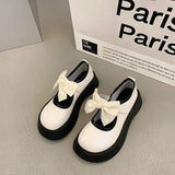 Womens Derby Shoes Autumn Female Footwear Clogs Platform Leather Fall Dress New Creepers Retro Basic Mary Janes Rubber PU Hoof