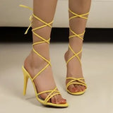 Breakj 2024 New Large Size Round Head With Women's High Heel Sandals Original Single