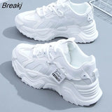 Sneakers Casual Vulcanized Shoes Woman's High Platform Winter Femme Lace Up White Basket Sneakers Women Running