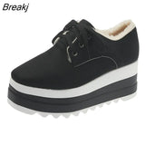 New Autumn Winter Women Plus Velvet Thick Warm Cotton Shoes Female Snow Boots Casual Increase Platform Thick Sole