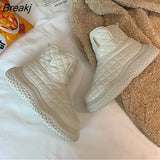 Snowshoe Women 2023 New Winter Suede Thickened Waterproof Raised Non-slip Warm Cotton Shoes 36-41