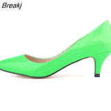 Sexy Pointed Toes 5cm Low Med Kitten High Heels Women Pumps Shoes Spring Brand Design Dress Wedding Shoes Big Size
