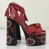Women's Sandals High Platfrom Chunky Heels Shoes Summer Peep Toe Ankle Strap High Heels Party Shoes Sandalia