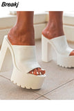 Fashion New Summer Women's Sandals Peep-Toe Shoes High-Heeled Thick Sole Chunky Heel High Heels