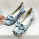 Women's Thick Heel Square Toe Mary Jane Shoes Classic Patent Leather Dress High Heels French Style Femme Party Wedding
