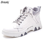 Spring Autumn Shoes Genuine Leather Fashion Boots for Women Thick Sole Women Ankle Boots Brand Ladies Botas