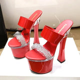 Rhinestone Fashion Women Shoes Summer Thick Platform Sandals Plus Size Europe And America Slippers Sexy Model High