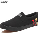 Men's Casual Shoes High-quality One Pedal All Black Canvas Shoes Fashion Slip-ons Sets Men Breathable Cloth Shoes Summer