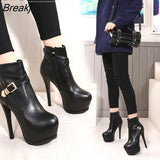 Ankle Boots High Heels Women Shoes Peep Toe Sexy Lady Chelsea Boots Party Thin Heeled Size 35-40 Boots Female Women