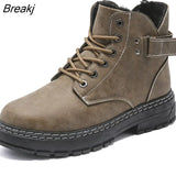 Winter Shoes Plush Snow Boots Men Super Warm Outdoor Black Ankle Boots Round Toe Comfortable Chunky Boot Casual