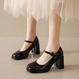 Heels Women 2023 Trend Chunky Heels Platform Lolita Mary Jane shoes Elegant Party Korean Shoes Dress beige yellow