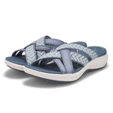 Breakj Women's Shoes 2024 Summer New Slope And Flying Cross-Slippers Large-Size Round-Headed Slippers
