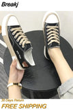 Spring Summer Fashion New Bear Women Canvas Shoes High-top Canvas Shoes Lace Up Casual Sneakers Female Off White