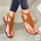 Breakj Toe Sandals Women 2025 Leisure Flat-Bottomed Toes With A Word Buckle Beach
