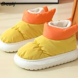 Fur Slippers Women Plush Warm House Slippers Slip on Flat Soft Casual Shoes Slides Couple Cotton Indoor Home Floor
