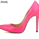 New Women's Pumps Sexy Pointed Toe High Heels Shoes Spring Autumn Office Wedding Patent Leather