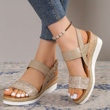 Snake Print Women's Wedge Sandals 2023 Summer Plus Size Platform Sandles Women Casual Non Slip Beach Sandalias