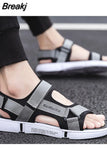 Men shoes Gladiator Men's Sandals Roman Men Shoes Summer Flip Flops Gray Black Flat Sandals Large Size