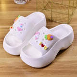 Slippers Fashion Platform Korean Version Increase Women's Shoes Wedge Cartoon Cute Outdoor Flip Flops Slides