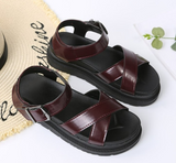 Toe Flatform Wedges Shoes Woman Summer Beach Sandals Sexy Women Plus Size PU Leather
