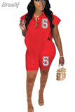 Sexy Hollow Two Piece Set 2023 Summer Tracksuit Women Side Hollw Out Lapel Shirt + Bodycon Shorts Club Matching