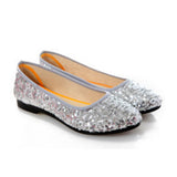 Spring Summer New Women Flats Comfortable Slip on Flat Shoes Sequined Woman Boat Shoes Black Ladies Ballet