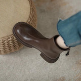 Women's Shoes White Ankle Boots Boots-Women Zipper Flat Heel Fashion Low 2023 Autumn Rock Rubber Leather Ladies Rome PU