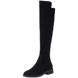 for Woman Middle Heel Footwear Winter Knee High Shaft Women's Boots Long Flat Gothic Spring Autumn Demi-season Quality