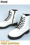 Design Ladies Motorcycle Boots Platform Chunky Heels Zipper Boots Women 2023 Street Casual Party Shoes