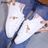 New Spring Autumn Female Tennis Fashion White Shoes Woman's PU Leather Solid Color Casual Basketball Footwears Plus Size