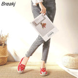 2023Women's Flats Fisherman Shoe 2023 Spring Hemp Fashion Embroidery Ladies Shoes Casual Shoes Women Breathable Canvas