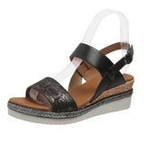 Snake Print Women's Wedge Sandals 2023 Summer Plus Size Platform Sandles Women Casual Non Slip Beach Sandalias