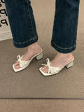 Women Lightweight High Heels Flip Flops Women 2024 Summmer Clip Tie Platform Bow Slippers Woman Peep Toe Beach