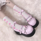 New Designer Ladies Platform Lolita Mary Janes Pumps Fashion Chain Wedges High Heels Women's Pumps Party Gothic Shoes