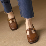 New Retro Woman Shoes for Women British Style Leather Shoes Women Luxury Fashionable Chunky Heel Elegant Women Heels