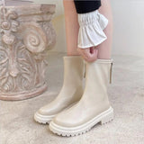 Women Thigh High Boots Women Casual Plush Knee Boots Brand Designer Zip Ladies Leather Long Boots White Mujer Shoes