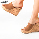 New Summer Casual Platform Wedges Heels Slippers Ladies Fashion Open Toe Roman Fish Mouth Women's Sandals Shoes Size
